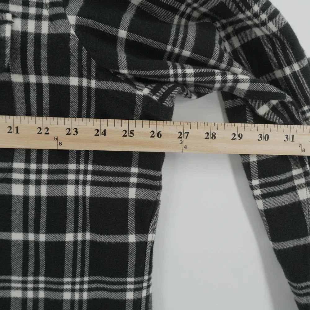 VTG Polo Ralph Lauren Flannel Shirt Men XXL Black White Plaid Button Down Pocket